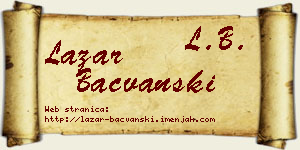 Lazar Bačvanski vizit kartica